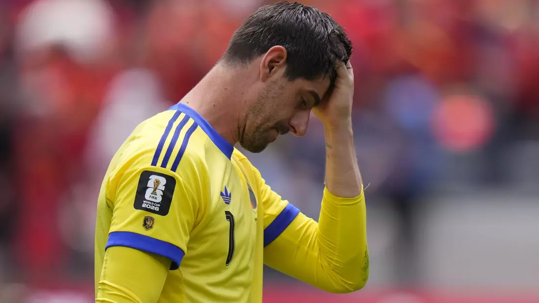 Tief enttäuscht: Für Thibaut Courtois und Belgien ist die WM vorbei. - Bild: Jae C. Hong/AP/dpa