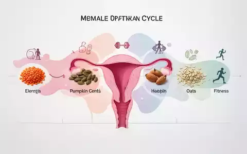 Eine abstrakte Darstellung des weiblichen Menstruationszyklus mit Symbolen für Ernährung und Sport in verschiedenen Phasen. - Foto: über boerse-global.de