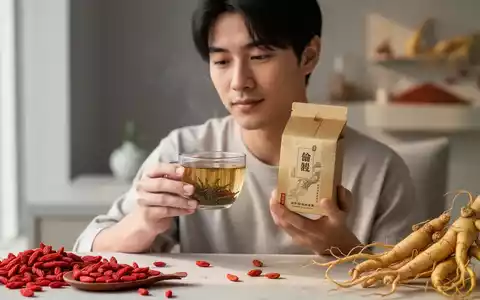 Eine junge Person hält ein TCM-Produkt oder Kräutertee. Im Hintergrund sind verschwommen traditionelle chinesische Kräuter zu sehen. - Foto: über boerse-global.de