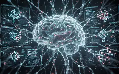 Eine abstrakte, leuchtende neuronale Netzwerkstruktur auf einem digitalen Bildschirm, die komplexe Verbindungen und Muster zeigt, symbolisiert Gehirn-Quizze und Rätsel. - Foto: über boerse-global.de