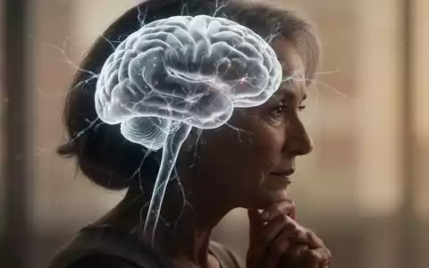 Ein stilisiertes, leuchtendes Gehirnmodell über der Silhouette einer nachdenklichen Frau, das Menopause und Gehirngesundheit symbolisiert. - Foto: über boerse-global.de
