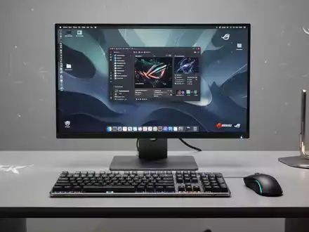 Moderner Schreibtisch mit großem Monitor, mechanischer Tastatur und ergonomischer Maus als Drittanbieter-Zubehör für Mac. - Foto: über boerse-global.de