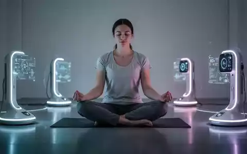Eine Person meditiert oder schläft friedlich, umgeben von subtilen, futuristischen Geräten, die Ruhe und fortschrittliche Wellness-Technologie symbolisieren. - Foto: über boerse-global.de