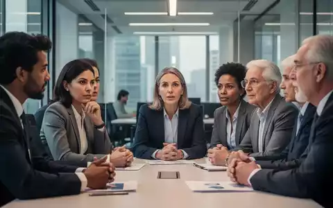 Eine Gruppe von Menschen unterschiedlichen Alters, die sich in einem modernen Büro lebhaft unterhalten. - Foto: über boerse-global.de