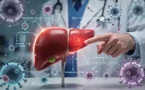 Ein detailliertes Modell einer menschlichen Leber mit leichten Glanzlichtern, umgeben von abstrakten metabolischen Darstellungen. - Foto: über boerse-global.de