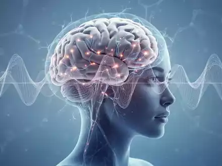 Eine stilisierte Darstellung eines weiblichen Gehirns mit verblassenden neuronalen Bahnen, die hormonelle Veränderungen symbolisieren. - Foto: über boerse-global.de