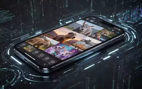 Smartphone-Bildschirm mit Fotogalerie und KI-Bearbeitungsfunktionen, zeigt mobile Fotografie und Speicheroptimierung. - Foto: über boerse-global.de