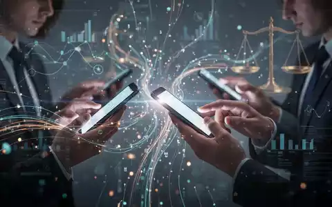 Eine Person scrollt auf einem Smartphone, umgeben von verschwommenen digitalen Elementen, die Sucht und Regulierung symbolisieren. - Foto: über boerse-global.de