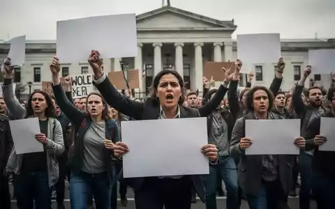 Menschen demonstrieren vor einem Regierungsgebäude gegen Spargesetze in der Kranken- und Pflegeversicherung. - Foto: über boerse-global.de