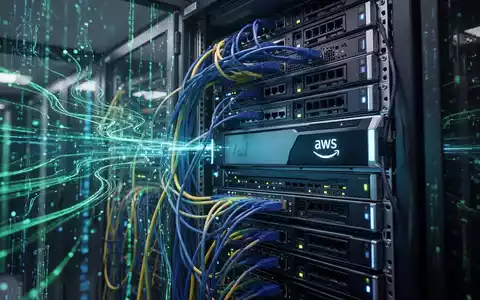 Moderner Serverraum mit blauen und grünen Datenströmen, betont fortschrittliche Cloud-Infrastruktur und Hochleistungsrechnen. - Foto: über boerse-global.de