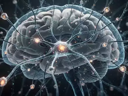 Abstrakte Darstellung von neuronalen Netzwerken und Dopamin-Molekülen im Gehirn, symbolisiert die dopaminerge Modulation bei Schizophrenie. - Foto: über boerse-global.de