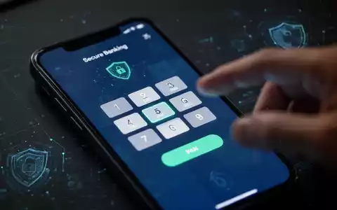 Nahaufnahme eines Smartphones mit einer Banking-App, die ein sechsstellige PIN-Eingabefeld anzeigt. Eine Hand tippt auf den Bildschirm. - Foto: über boerse-global.de