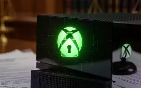 Leuchtend grünes Xbox-Logo auf Konsole mit digitalem Vorhängeschloss-Symbol, das eine Klage wegen Kontosperrung und digitalem Eigentum symbolisiert. - Foto: über boerse-global.de