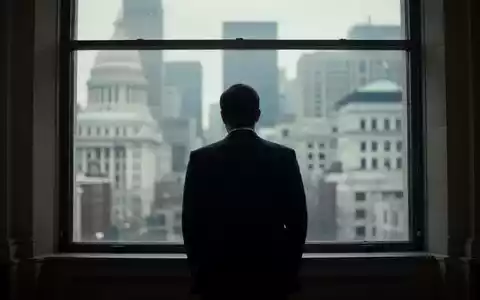 Eine Silhouette eines Beamten, der in einem Regierungsgebäude aus einem Fenster blickt, was Verzögerung und Unsicherheit symbolisiert. - Foto: über boerse-global.de