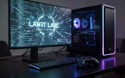 Moderner PC-Setup mit leuchtendem Monitor, der abstrakten Code zeigt, daneben ein High-Tech-Gamecontroller. - Foto: über boerse-global.de