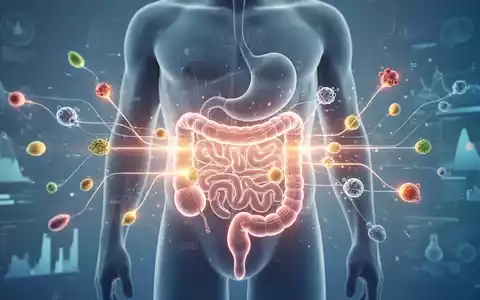 Abstrakte Darstellung von personalisierter Ernährung und Gesundheitsdaten, die Nährstoffmoleküle mit dem menschlichen Darm verbinden. - Foto: über boerse-global.de