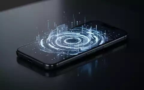 Ein minimalistisches Smartphone mit einem dezent leuchtenden Bildschirm auf einer dunklen, reflektierenden Oberfläche, umgeben von einem weichen Licht. - Foto: über boerse-global.de