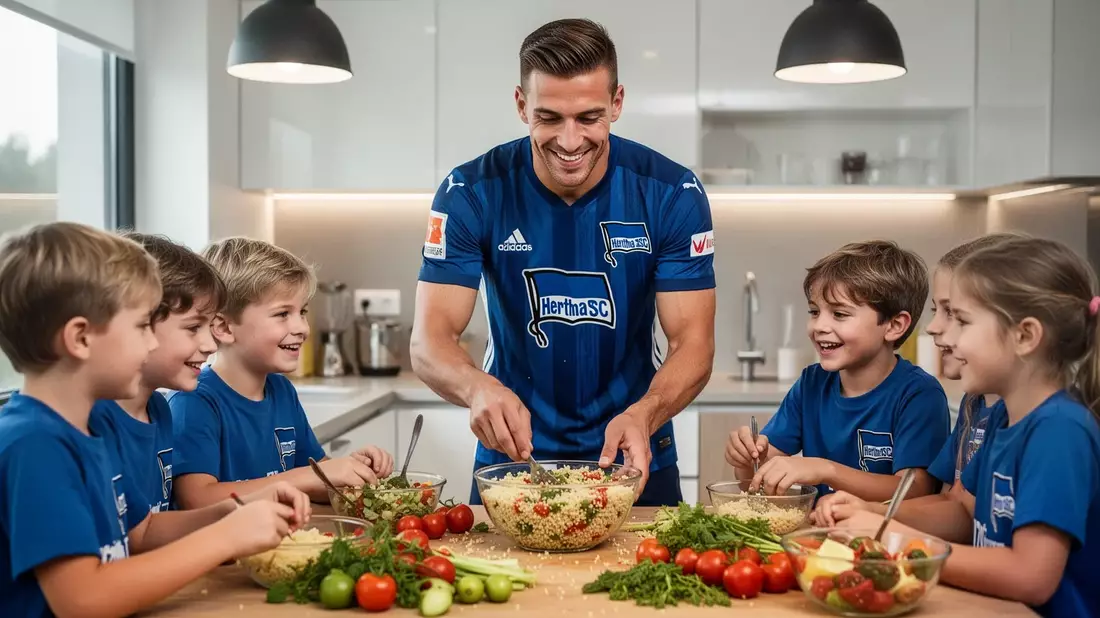 Hertha-Keeper kocht mit Schülern: Ernährung im Fokus