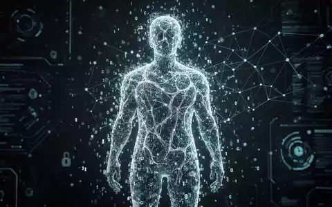 Abstrakte menschliche Silhouette aus Datenpunkten mit leuchtendem neuronalen Netz-Overlay, symbolisiert digitale Privatsphäre-Bedenken. - Foto: über boerse-global.de