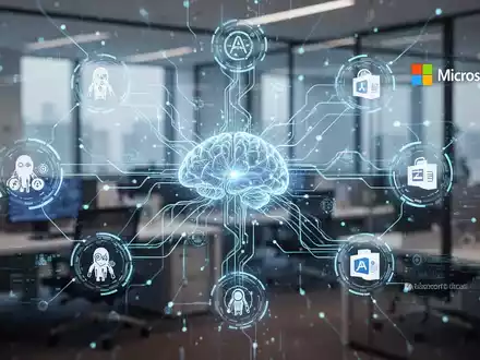 Leuchtende neuronale Netzwerkschnittstelle mit abstrakten Datenströmen, die KI-Agentenerstellung und -verwaltung in einem Unternehmensumfeld symbolisiert. - Foto: über boerse-global.de
