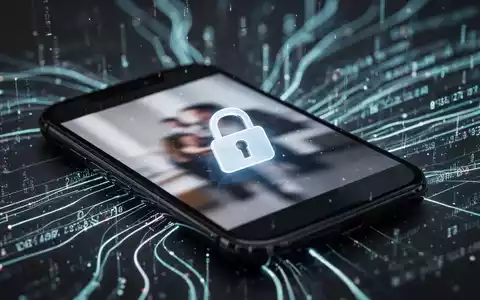 Nahaufnahme eines Smartphones mit einem Vorhängeschloss-Symbol auf dem Bildschirm und abstrakten digitalen Linien im Hintergrund, die Datensicherheit symbolisieren. - Foto: über boerse-global.de