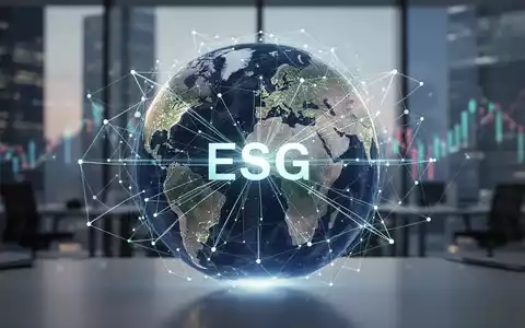 Ein stilisiertes, leuchtendes Globus-Symbol, umgeben von abstrakt verbundenen Linien und Knoten, die globale Märkte und ESG-Investitionen darstellen. - Foto: über boerse-global.de
