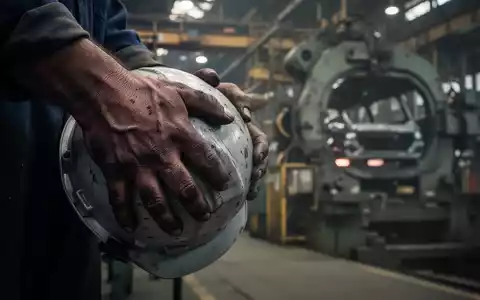 Nahaufnahme der Hände eines Fabrikarbeiters, der einen Schutzhelm hält, mit unscharfen Industrieanlagen im Hintergrund. - Foto: über boerse-global.de