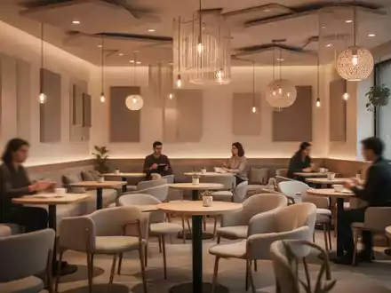 Ein ruhiges, modern gestaltetes Café mit sanfter Beleuchtung und bequemen Sitzgelegenheiten, die eine Atmosphäre der Begegnung schaffen. - Foto: über boerse-global.de
