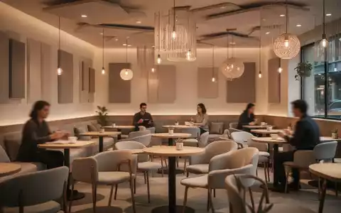 Ein ruhiges, modern gestaltetes Café mit sanfter Beleuchtung und bequemen Sitzgelegenheiten, die eine Atmosphäre der Begegnung schaffen. - Foto: über boerse-global.de