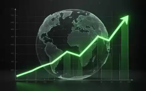 Ein stilisierter, leuchtend grüner Graph, der steigende Emissionen darstellt, überlagert von einer Weltkugel, symbolisiert globale Standards. - Foto: über boerse-global.de