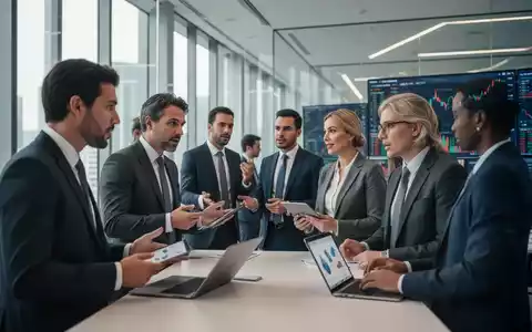 Eine Gruppe von Finanzexperten in einem modernen Büro, die zusammenarbeiten und strategische Entscheidungen treffen. - Foto: über boerse-global.de