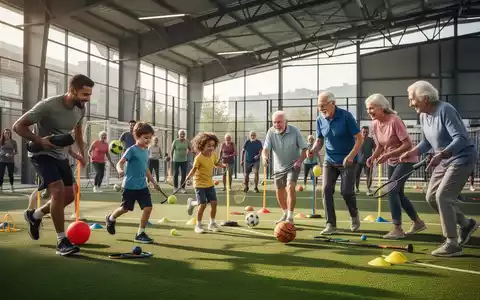 Eine diverse Gruppe von Sportlern unterschiedlichen Alters, die an verschiedenen Sportaktivitäten teilnehmen, symbolisiert Vereinsleben. - Foto: über boerse-global.de