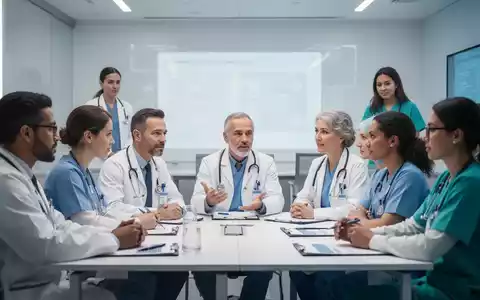 Eine Gruppe medizinischer Fachkräfte nimmt an einem Seminar teil, diskutiert und lernt gemeinsam in einem modernen Schulungsraum. - Foto: über boerse-global.de