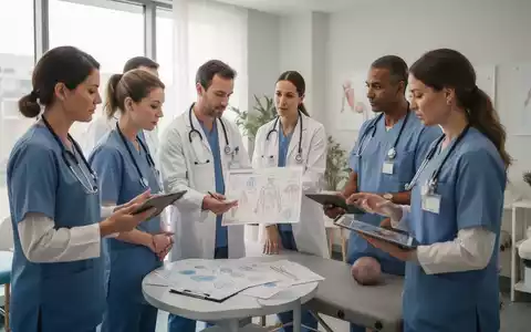 Gesundheitsfachkräfte in einem modernen Therapiezentrum besprechen Behandlungspläne und digitale Informationen. - Foto: über boerse-global.de
