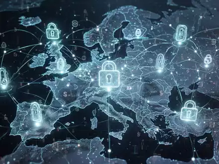 Glühendes digitales Netzwerk über Europa-Karte mit KI-Agenten für autonome Finanztransaktionen. - Foto: über boerse-global.de