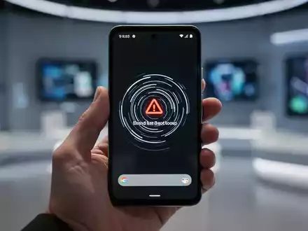 Eine Hand hält ein Google Pixel-Smartphone mit technischem Fehler, unscharfer Technik-Hintergrund. - Foto: über boerse-global.de