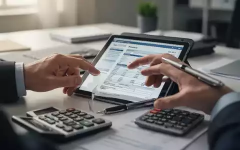 HĂ€nde tippen auf einem Tablet mit Steuerformularen und einem Taschenrechner. Symbolisiert die Digitalisierung und Vereinfachung der SteuererklĂ€rung. - Foto: ĂŒber boerse-global.de