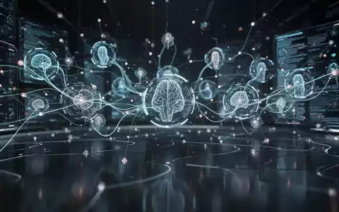 Stilisierte digitale Oberfläche mit leuchtenden Linien und Knoten, die KI-Agenten und vernetzte Betriebssysteme darstellen. - Foto: über boerse-global.de