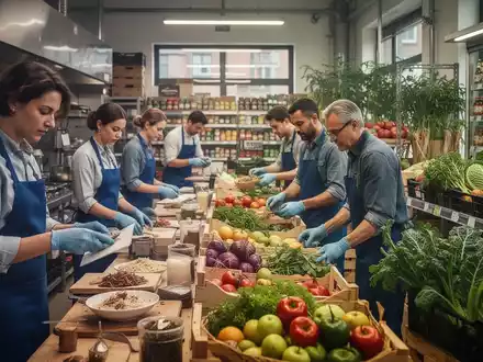 Menschen arbeiten in verschiedenen Minijobs in Deutschland, wie Gastronomie, Einzelhandel und Landwirtschaft, symbolisierend ihre wirtschaftliche Bedeutung. - Foto: über boerse-global.de
