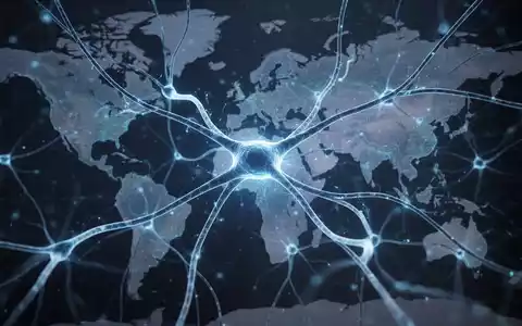 Abstraktes, leuchtendes neuronales Netz über einer Weltkarte, das die Rolle der KI in der globalen nationalen Sicherheit symbolisiert. - Foto: über boerse-global.de