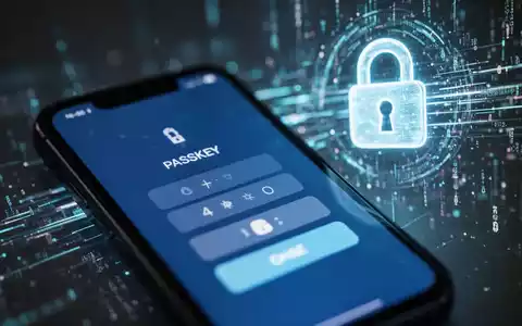 Nahaufnahme eines Smartphone-Bildschirms mit sicherem Login-Interface, abstrakte digitale Sicherheitselemente im Hintergrund. - Foto: über boerse-global.de
