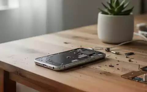 Ein altes Smartphone liegt auf einem minimalistischen Holztisch, symbolisch für Reparatur und nachhaltige Nutzung. - Foto: über boerse-global.de