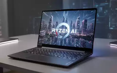 Schlankes, modernes Lenovo-Laptop mit fortschrittlicher Grafik, geöffnet auf einem minimalistischen Schreibtisch mit Umgebungslicht. - Foto: über boerse-global.de