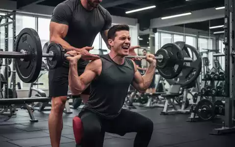 Ein Personal Trainer unterstützt einen Klienten bei einer Kniebeuge in einem modernen Fitnessstudio, Fokus auf die richtige Ausführung. - Foto: über boerse-global.de