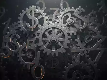 Abstrakte Darstellung von Zahnrädern und Zahlen, die Sparmaßnahmen und Haushaltskonsolidierung symbolisieren. - Foto: über boerse-global.de