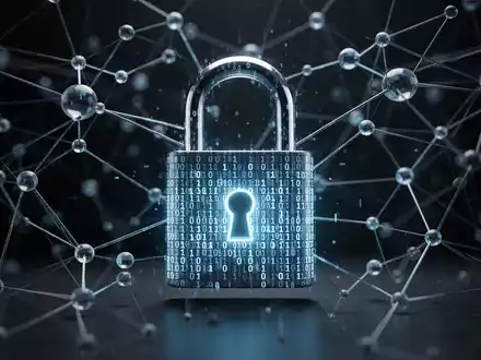 Leuchtendes digitales Vorhängeschloss mit Binärcode über einem neuronalen Netzwerk, das KI-Sicherheitslücken symbolisiert. - Foto: über boerse-global.de