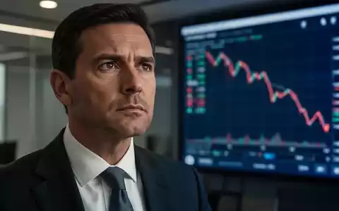 Ein nachdenklicher CEO in einem modernen Büro mit unscharfen Finanzdiagrammen im Hintergrund, die einen Abwärtstrend zeigen. - Foto: über boerse-global.de