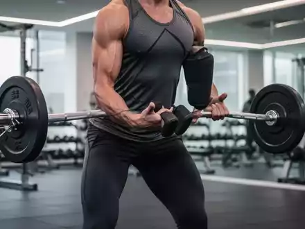 Eine Person hebt Gewichte in einem Fitnessstudio, um Muskeln aufzubauen und Schmerzen zu lindern. - Foto: über boerse-global.de