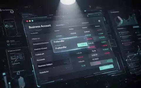 Ein abstraktes Bild, das digitale Finanzlösungen für Freiberufler darstellt, mit einem Fokus auf Geschäftskonten und Online-Banking. - Foto: über boerse-global.de