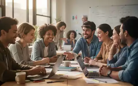 Eine vielfältige Gruppe von Menschen, die in einem Kurs interagieren, während sie an ihrer persönlichen Entwicklung arbeiten. - Foto: über boerse-global.de